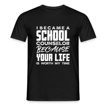 Schulberater Weil Dein Leben Es Wert Ist - Männer T-Shirt - Schwarz - Vorne - AI Model Male 178 light (178cm)