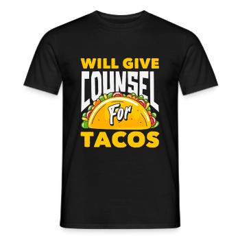 Un conseiller scolaire donne des conseils pour les tacos - T-shirt homme - noir - Devant - AI Model Male 178 light (178cm)