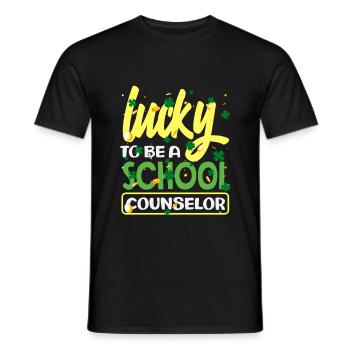 Glücklich Als Schulberater - Männer T-Shirt - Schwarz - Vorne - AI Model Male 178 light (178cm)