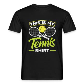 This Is My Tennis Shirt Tennis Player - Men's T-Shirt - black - Front - AI Model Male 178 light (178cm)