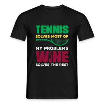 Joueurs de tennis : le tennis résout la plupart des problèmes - T-shirt homme - noir - Devant - AI Model Male 178 light (178cm)