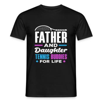 Père et fille Joueur de tennis à vie - T-shirt homme - noir - Devant - AI Model Male 178 light (178cm)
