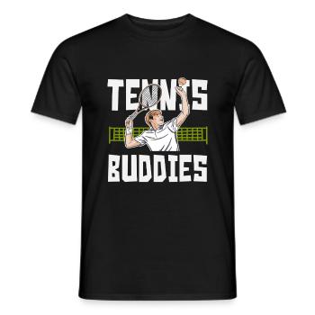 Tennis Player Tennis Buddies Artwork - Men's T-Shirt - black - Front - AI Model Male 178 light (178cm)