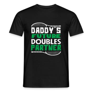 Le futur partenaire de double du joueur de tennis papa - T-shirt homme - noir - Devant - AI Model Male 178 light (178cm)