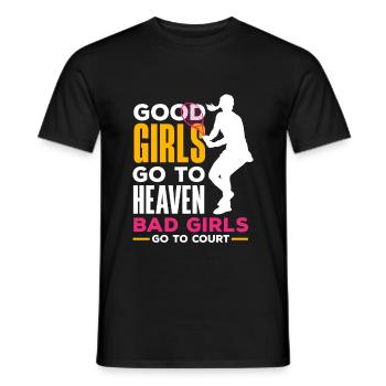 Tennis Players: Good Girls Sky, Bad - Men's T-Shirt - black - Front - AI Model Male 178 light (178cm)