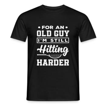 Joueur de tennis : Pour un vieux gars, j’ai frappé - T-shirt homme - noir - Devant - AI Model Male 178 light (178cm)