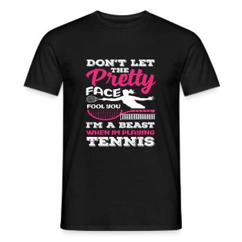 Tennis Spieler Lass Dich Nicht Täuschen - Männer T-Shirt - Schwarz - Vorne - AI Model Male 178 light (178cm)