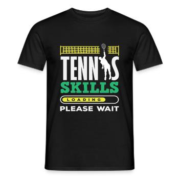 Tennis Player Compétences Chargement Veuillez patienter - T-shirt homme - noir - Devant - AI Model Male 178 light (178cm)