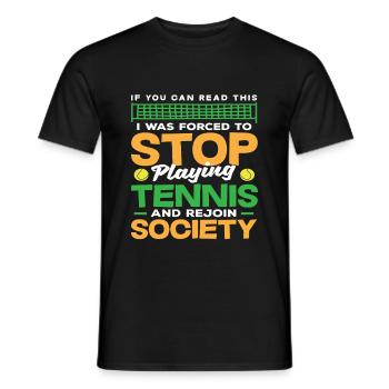 joueur de tennis drôle de dicton tennis - T-shirt homme - noir - Devant - AI Model Male 178 light (178cm)