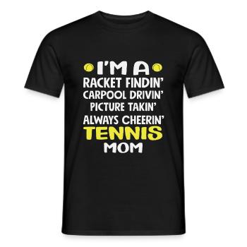 Tennis Mama Racket Findin' Spieler - Männer T-Shirt - Schwarz - Vorne - AI Model Male 178 light (178cm)