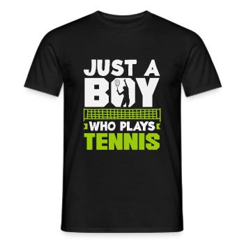 Nur Ein Junge Der Tennis Spielt - Männer T-Shirt - Schwarz - Vorne - AI Model Male 178 light (178cm)