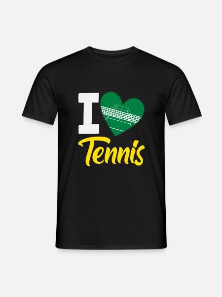 I Love Tennis Player Heart - Men's T-Shirt - black