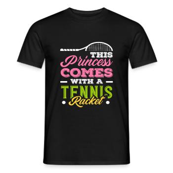 Tennis princess with racket player - Men's T-Shirt - black - Front - AI Model Male 178 light (178cm)