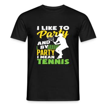 Ich Feier Gerne Und Mit Feiern Meine Ich Tennis - Männer T-Shirt - Schwarz - Vorne - AI Model Male 178 light (178cm)