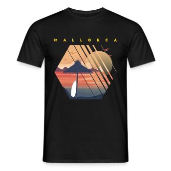 Mallorca Holiday Malle Palms Gift - Men's T-Shirt - black - Front - AI Model Male 178 light (178cm)