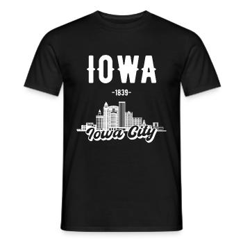 Iowa City Skyline Gift - Men's T-Shirt - black - Front - AI Model Male 178 light (178cm)