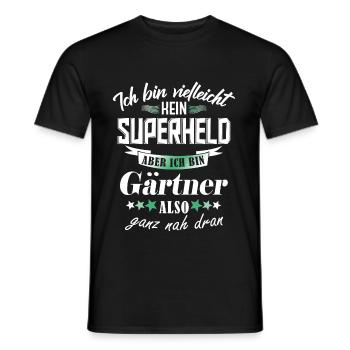 Superheld Gärtner - Männer T-Shirt - Schwarz - Vorne - AI Model Male 178 light (178cm)