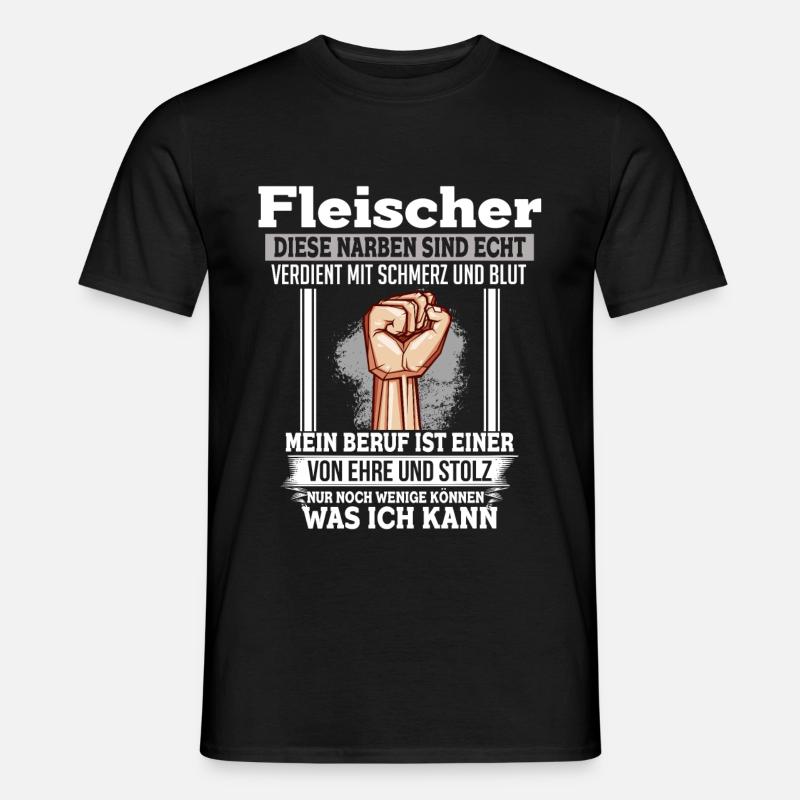 Fleischer Ehre & Stolz Faust - Männer T-Shirt - Schwarz