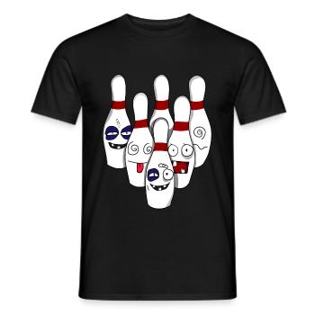 Quilles de boule de bowling détruites - T-shirt homme - noir - Devant - AI Model Male 178 light (178cm)
