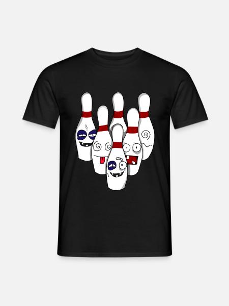 Zerstörte Bowling Bowlingkugel Kegel Kegeln - Männer T-Shirt - Schwarz