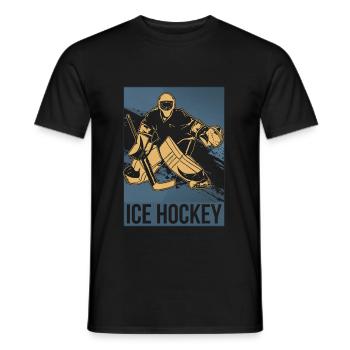 Hockey sur glace rondelle de hockey sur glace - T-shirt homme - noir - Devant - AI Model Male 178 light (178cm)