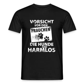 Beware of the mistress the dogs are harmless - Men's T-Shirt - black - Front - AI Model Male 178 light (178cm)