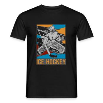 Hockey sur glace rondelle de hockey sur glace - T-shirt homme - noir - Devant - AI Model Male 178 light (178cm)