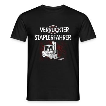 Verrückter Staplerfahrer Gabelstapler - Männer T-Shirt - Schwarz - Vorne - AI Model Male 178 light (178cm)