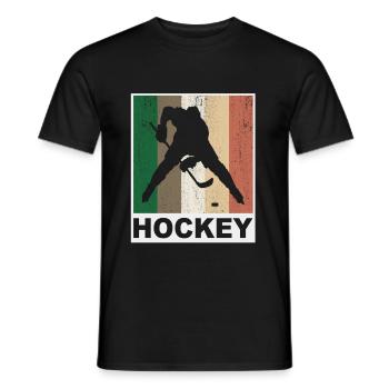 Retro Vintage Eishocke Spieler - Männer T-Shirt - Schwarz - Vorne - AI Model Male 178 light (178cm)