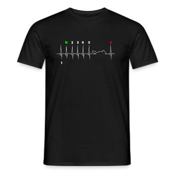 Heartbeat Motorcycle ECG - Men's T-Shirt - black - Front - AI Model Male 178 light (178cm)
