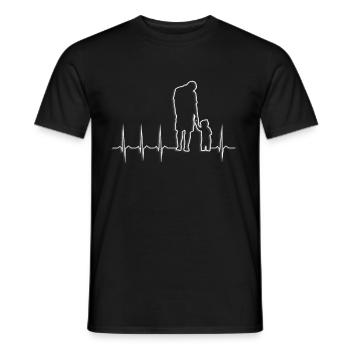 Heartbeat ECG father & son - Men's T-Shirt - black - Front - AI Model Male 178 light (178cm)