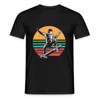 Vintage skateboard - Men's T-Shirt - black - Front - AI Model Male 178 light (178cm)
