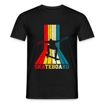 Vintage Skateboard - Men's T-Shirt - black - Front - AI Model Male 178 light (178cm)