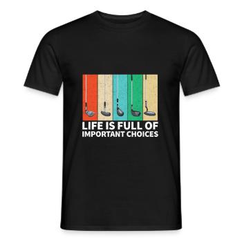 Golf Golf Clubs - Men's T-Shirt - black - Front - AI Model Male 178 light (178cm)