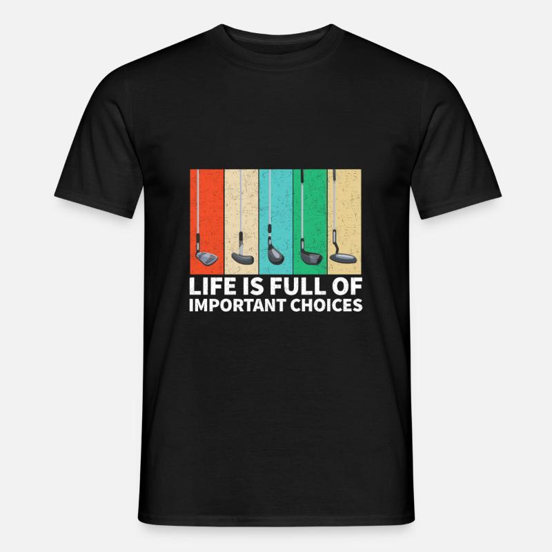 Golf Golfschläger - Männer T-Shirt - Schwarz