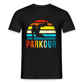 Vintage Parkour - Männer T-Shirt - Schwarz - Vorne - AI Model Male 178 light (178cm)