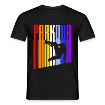 Vintage Parkour - Männer T-Shirt - Schwarz - Vorne - AI Model Male 178 light (178cm)