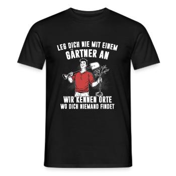 Leg dich nie mit einem Gärtner an - Männer T-Shirt - Schwarz - Vorne - AI Model Male 178 light (178cm)