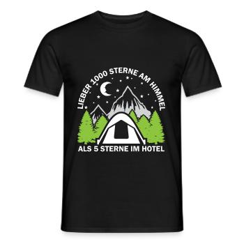 Lieber 1000 Sterne am Himmel als 5 am Hotel - Männer T-Shirt - Schwarz - Vorne - AI Model Male 178 light (178cm)