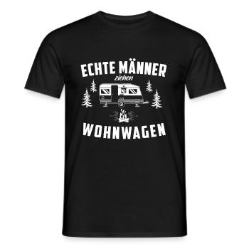 Echte Männer ziehen Wohnwagen - Männer T-Shirt - Schwarz - Vorne - AI Model Male 178 light (178cm)
