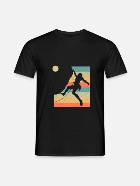 Vintage Klettern Bergsteiger - Männer T-Shirt - Schwarz
