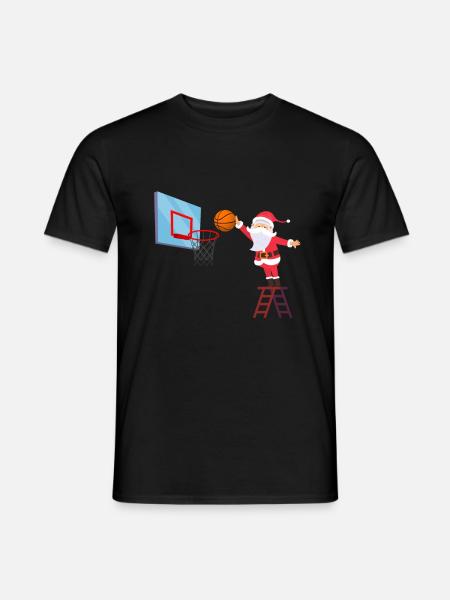 Basketball Weihnachtsmann - Männer T-Shirt - Schwarz