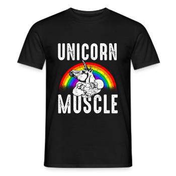 Einhorn Muskel - Männer T-Shirt - Schwarz - Vorne - AI Model Male 178 light (178cm)