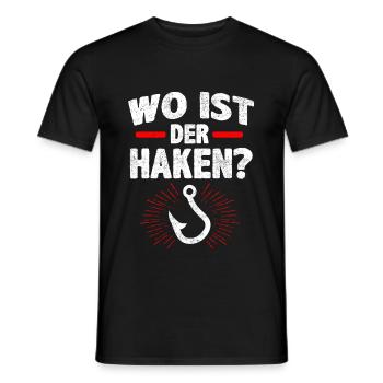 Wo ist der Haken - Männer T-Shirt - Schwarz - Vorne - AI Model Male 178 light (178cm)