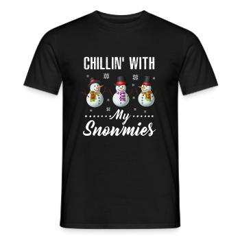 Chillin' with my snowmies - Männer T-Shirt - Schwarz - Vorne - AI Model Male 178 light (178cm)