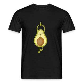 Yoga avocado - Men's T-Shirt - black - Front - AI Model Male 178 light (178cm)