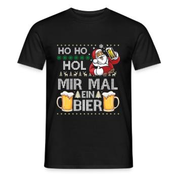 Ho Ho Hol mir mal ein Bier - Männer T-Shirt - Schwarz - Vorne - AI Model Male 178 light (178cm)