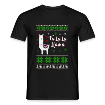 Vilain lama de Noël - T-shirt homme - noir - Devant - AI Model Male 178 light (178cm)