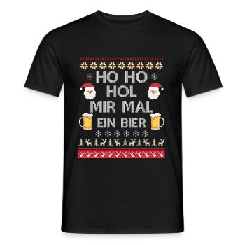 Ho Ho Hol mir mal ein Bier - Männer T-Shirt - Schwarz - Vorne - AI Model Male 178 light (178cm)