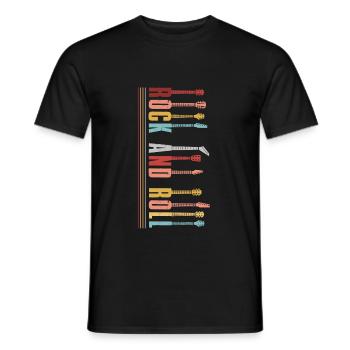 Retro guitar - Men's T-Shirt - black - Front - AI Model Male 178 light (178cm)